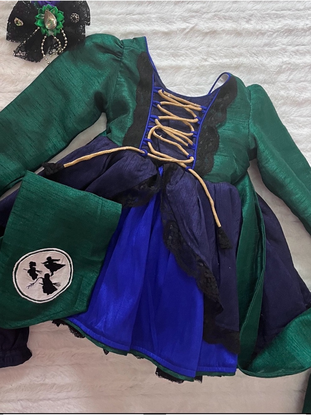 Oh! Shana Winifred/Hocus Pocus inspired Witch Dress Costume for baby with bow